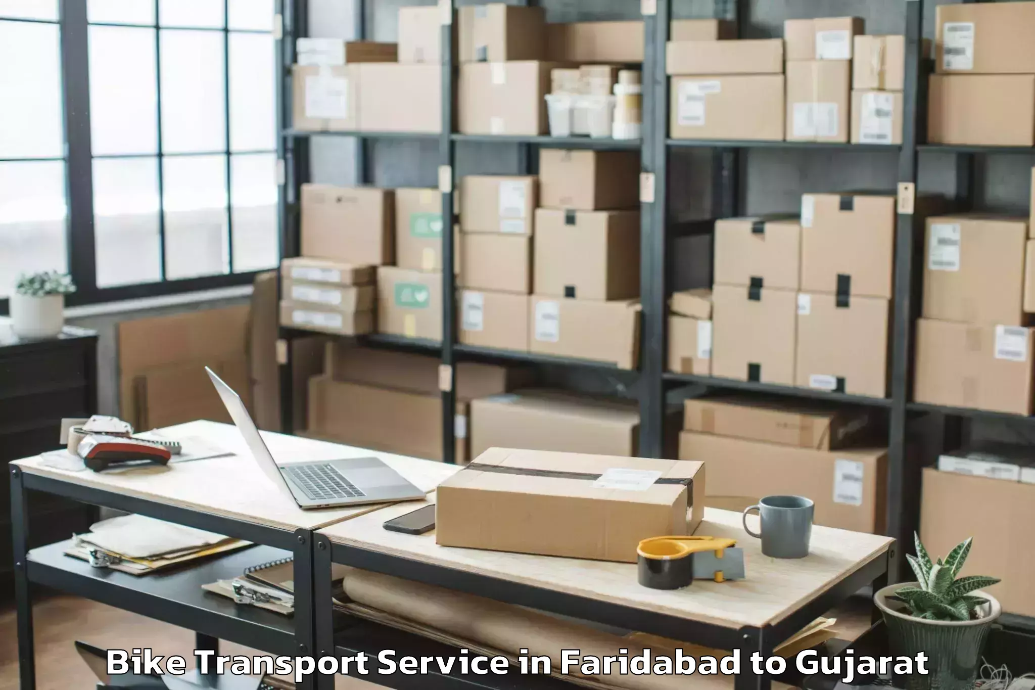 Top Faridabad to Madhavpur Bike Transport Available